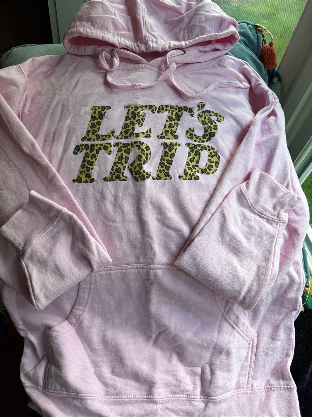 Pink Hoodie LET'S TRIP Leopard Graphic Sturniolo Triplets